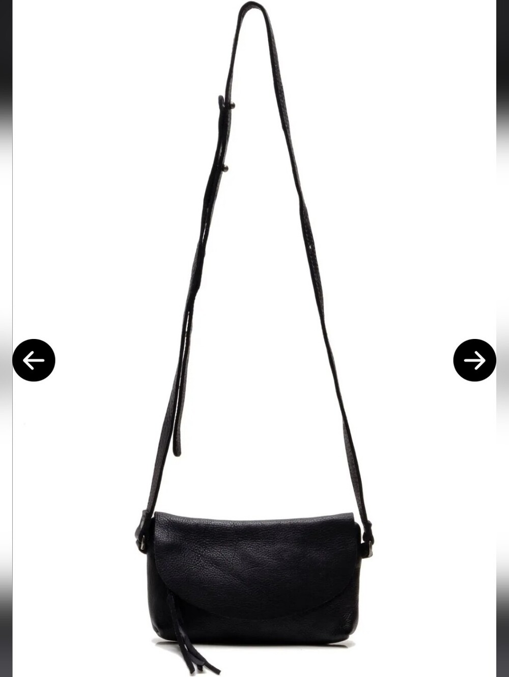 Free People We The Free Rider Black Leather Crossbody Bag Tassel NWOT - Picture 2 of 9